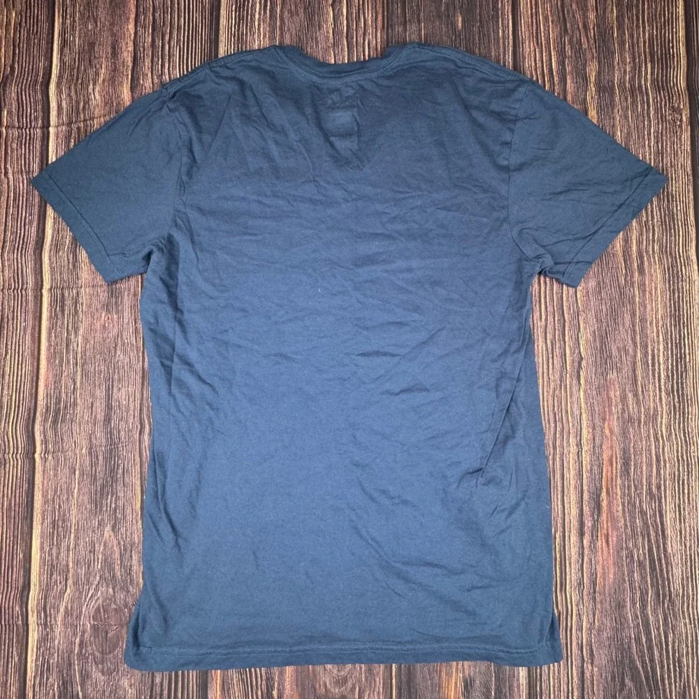 Polo Ralph Lauren T-Shirt Med Blue Cotton Preppy V-Neck Classic Fit Short Sleeve
